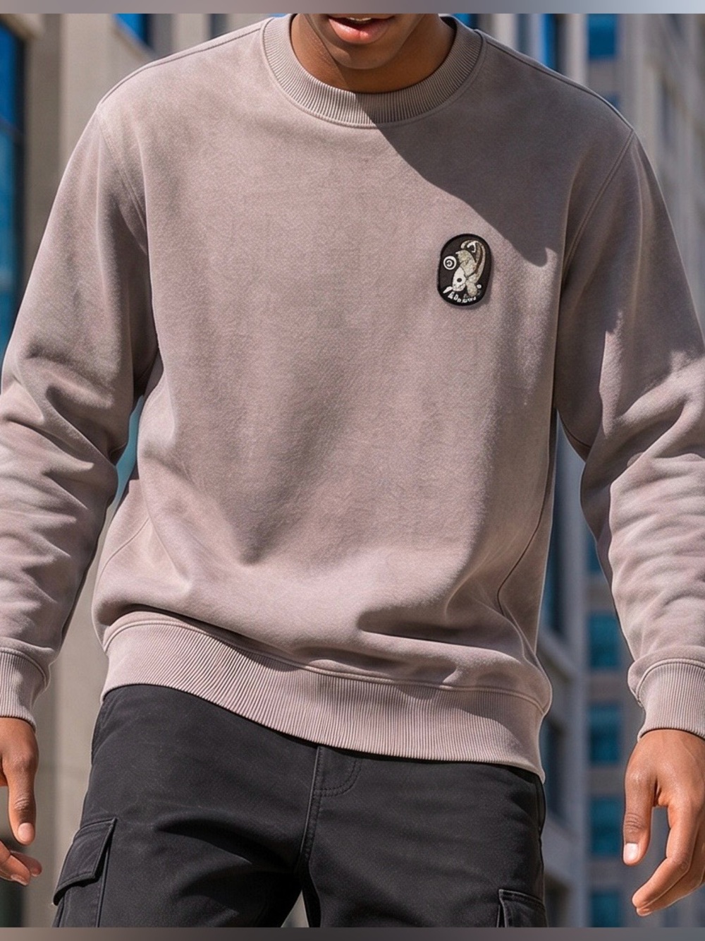 VISSLA Shark Gray Sweatshirt Size S Solid Sets Eco Crew
